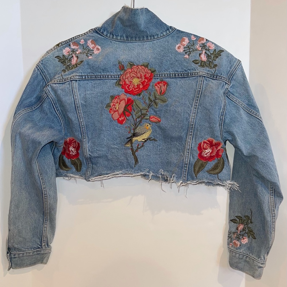 GRLFRND Embroidered Jean Jacket